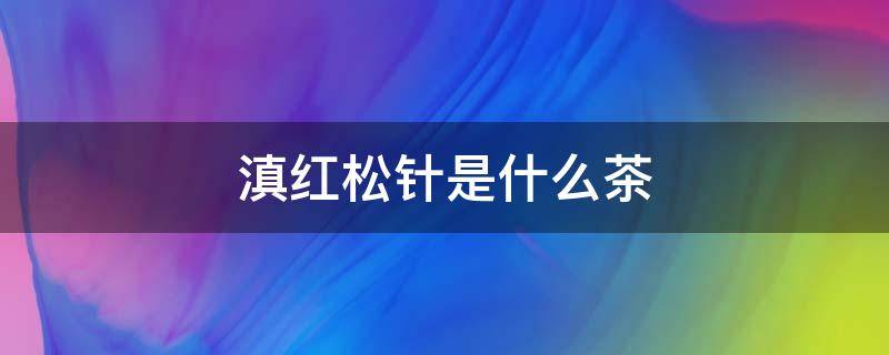 滇红松针是什么茶 滇红松针红茶