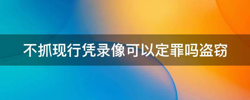 不抓现行凭录像可以定罪吗盗窃 当场抓住小偷没有监控的情况下不承认