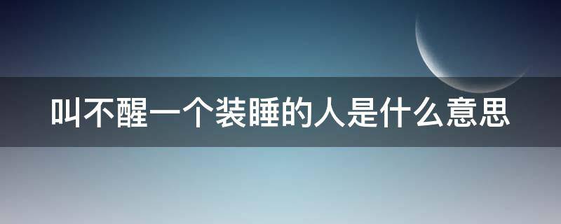 叫不醒一个装睡的人是什么意思（叫不醒一个装睡的人是什么歌）