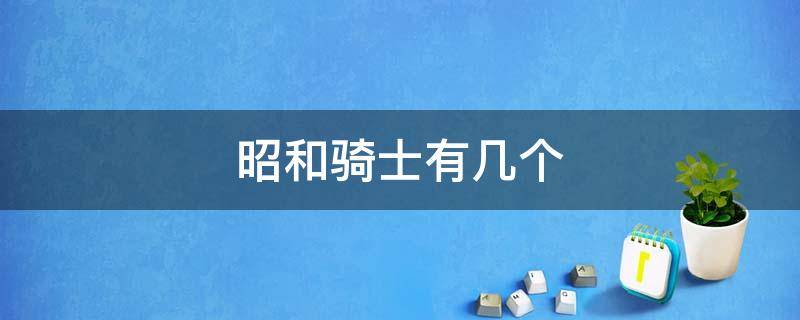 昭和骑士有几个 昭和骑士百度百科