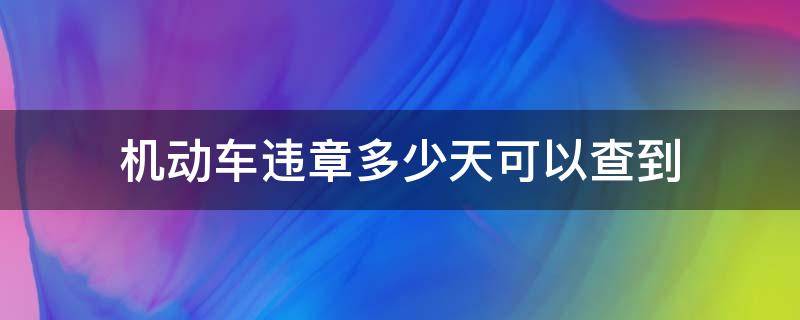 机动车违章多少天可以查到（机动车违章多少天能查到）