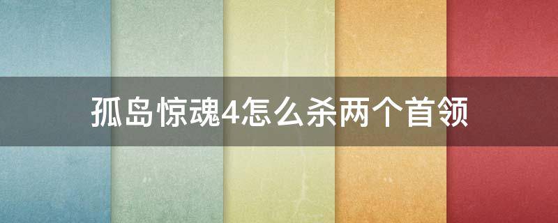 孤岛惊魂4怎么杀两个首领 孤岛惊魂5打败三个副首领