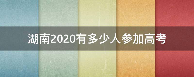 湖南2020有多少人参加高考（湖南2020年有多少人参加高考）