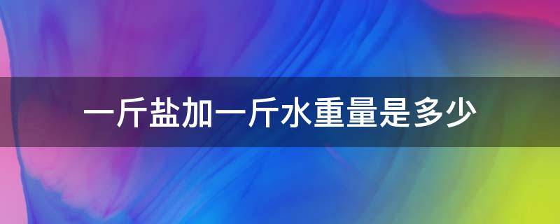 一斤盐加一斤水重量是多少（1斤盐加1斤水有多重）