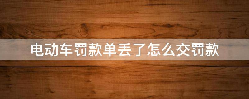 电动车罚款单丢了怎么交罚款 杭州电动车罚款单丢了怎么交罚款