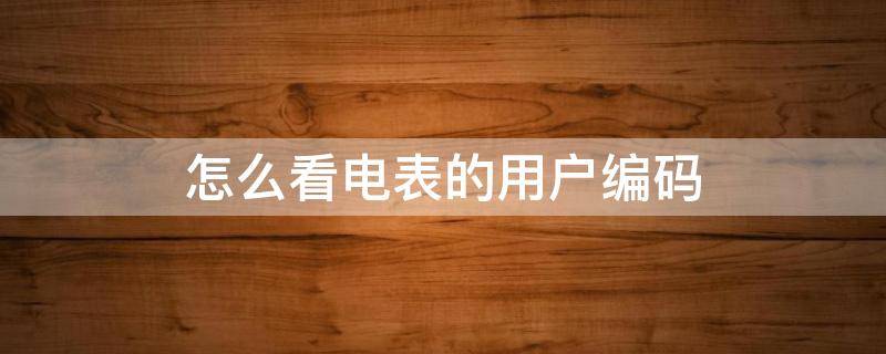 怎么看电表的用户编码 电表用户编码怎么查户号