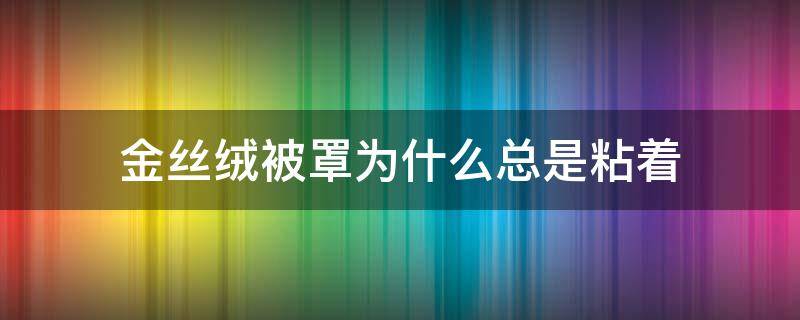 金丝绒被罩为什么总是粘着（金丝绒被罩好吗）