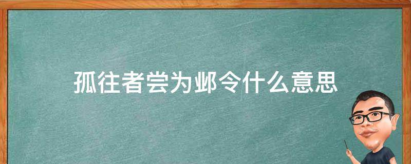 孤往者尝为邺令什么意思（孤往者尝为邺令的什么意思）