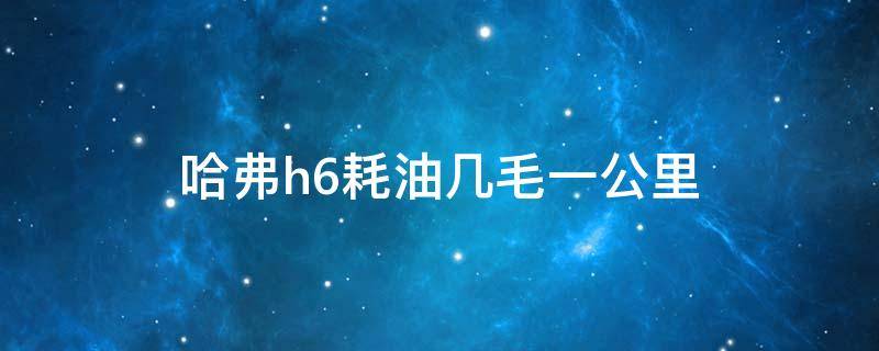 哈弗h6耗油几毛一公里（哈弗h6每公里油耗几毛钱）