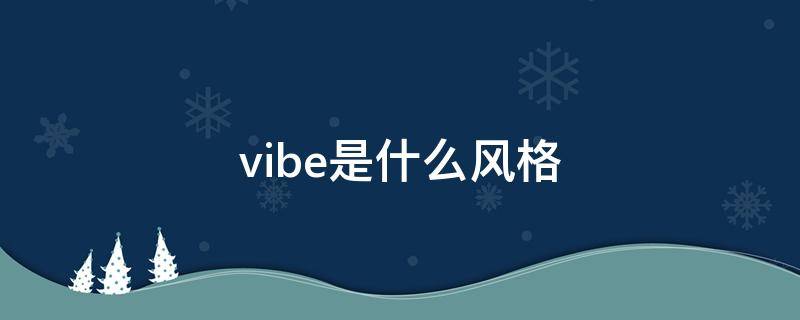 vibe是什么风格（vibe是啥风格）