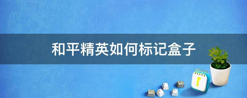 和平精英如何标记盒子 新版和平精英标记按钮在哪里