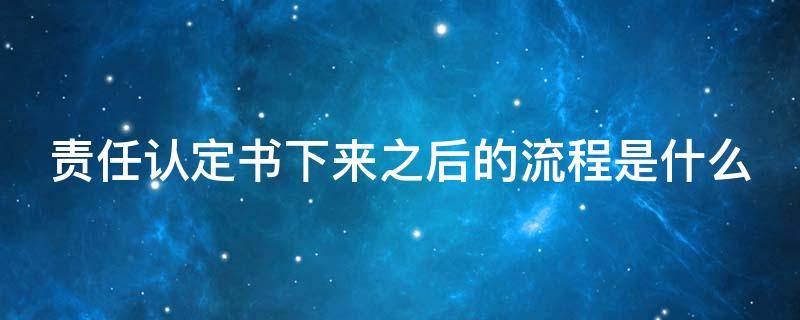 责任认定书下来之后的流程是什么（责任认定书下来之后的流程是什么呢）