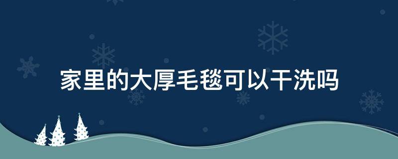 家里的大厚毛毯可以干洗吗（家里的大厚毛毯可以机洗吗）