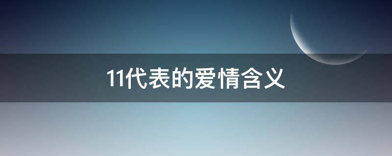 11代表的爱情含义（11爱情里代表什么）