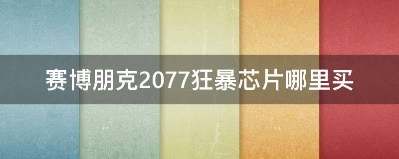 赛博朋克2077狂暴芯片哪里买（赛博朋克2077芯片）