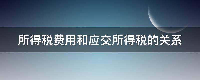 所得税费用和应交所得税的关系 所得税费用和应交所得税的区别是什么