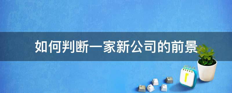 如何判断一家新公司的前景（怎么判断一家公司的发展前景）