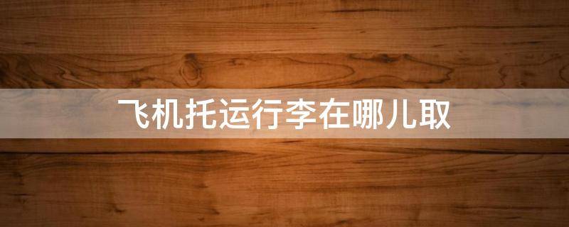 飞机托运行李在哪儿取（飞机托运行李在哪里取）