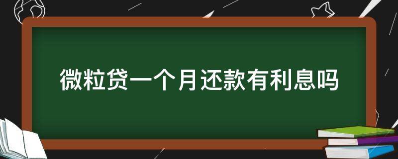 微粒贷一个月还款有利息吗 微粒贷借钱是一个月一还吗