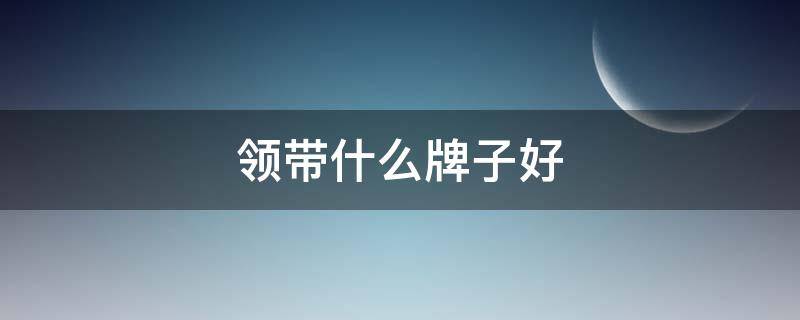 领带什么牌子好（领带什么牌子好及价位）