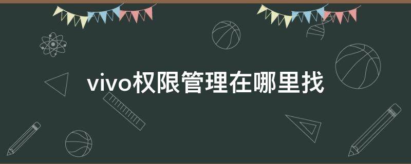 vivo权限管理在哪里找 vivo权限设置在哪里找