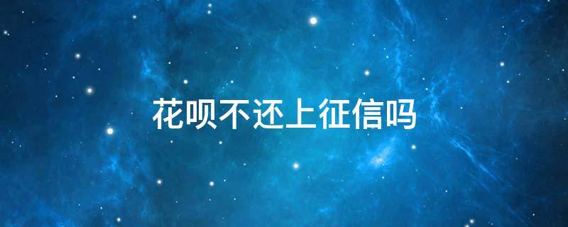 花呗不还上征信吗（花呗不用还会上征信吗）