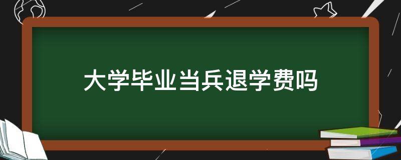 大学毕业当兵退学费吗 大学毕业当兵可以退学费吗
