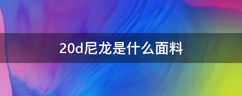 20d尼龙是什么面料（20d尼龙面料）