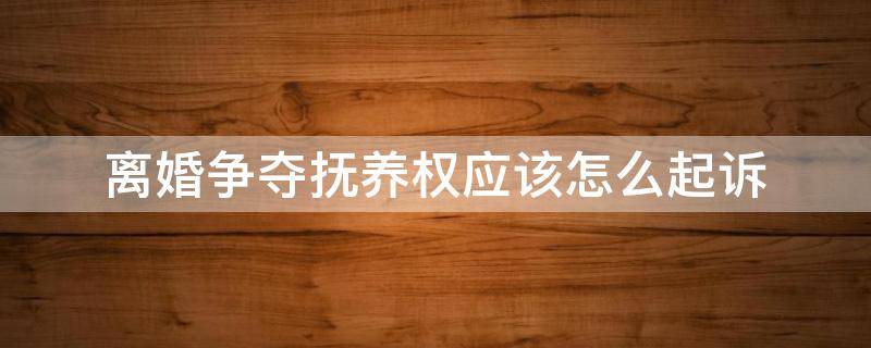 离婚争夺抚养权应该怎么起诉 离婚诉讼争取抚养权