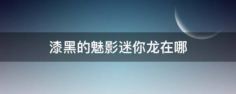 漆黑的魅影迷你龙在哪（漆黑的魅影迷你龙在哪里抓）