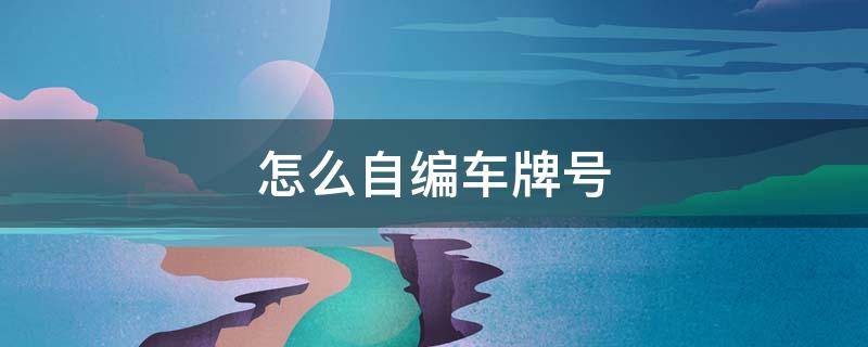 怎么自编车牌号（交管12123怎么自编车牌号）