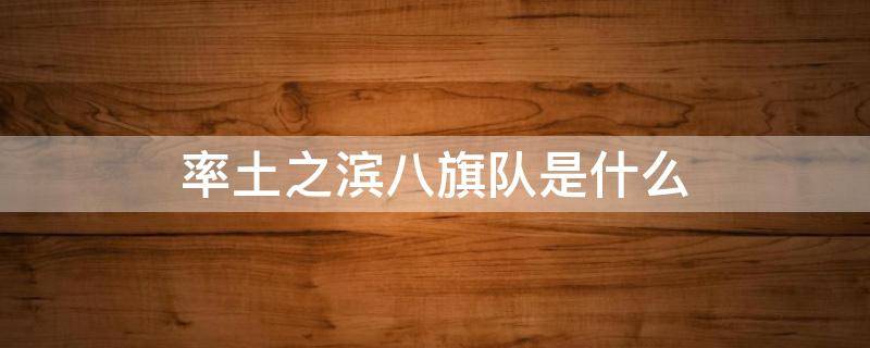 率土之滨八旗队是什么 率土之滨八旗都有谁