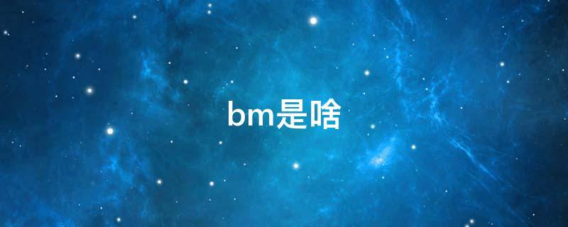 bm是啥 bm是啥意思牌子