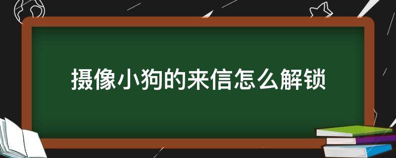 摄像小狗的来信怎么解锁 摄像小狗的来信解锁