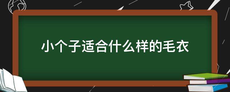 小个子适合什么样的毛衣（小个子适合什么款式的毛衣）