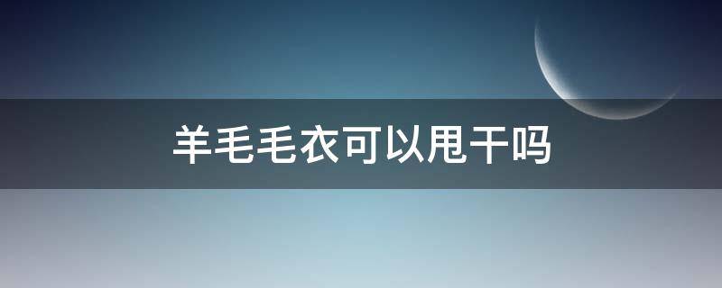 羊毛毛衣可以甩干吗（羊毛衣能甩干吗）