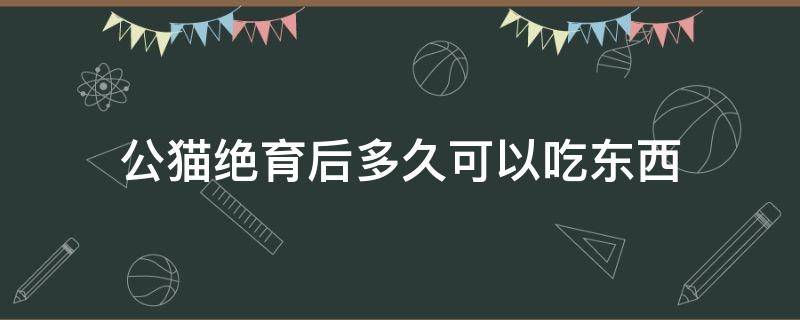 公猫绝育后多久可以吃东西（公猫咪做完绝育多久可以吃东西）