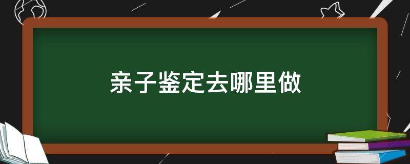 亲子鉴定去哪里做（上户口做亲子鉴定去哪里做）