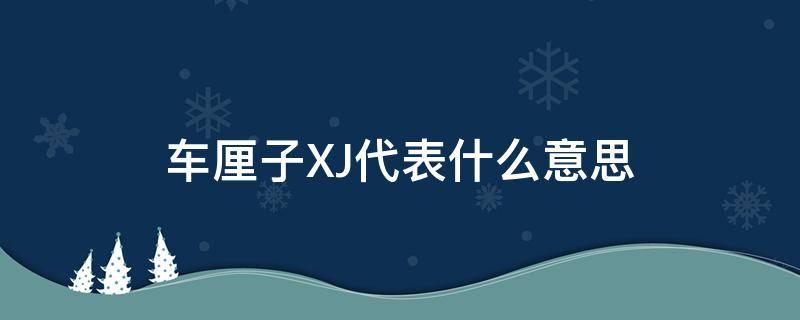 车厘子XJ代表什么意思（车厘子XJ是什么意思）