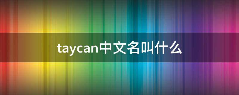 taycan中文名叫什么（保时捷电动车taycan中文名叫什么）