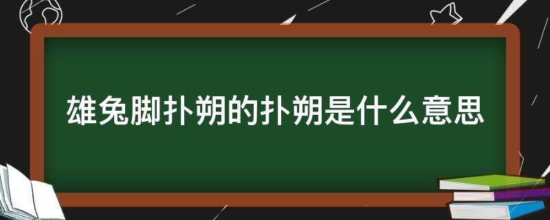 雄兔脚扑朔的扑朔是什么意思（雄兔脚扑朔,朔的意思）