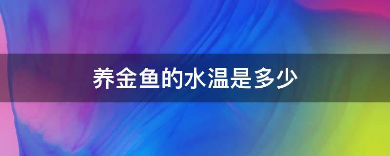 养金鱼的水温是多少（养金鱼的水的温度是多少）