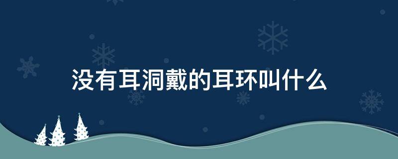 没有耳洞戴的耳环叫什么 没有耳坠带什么耳环