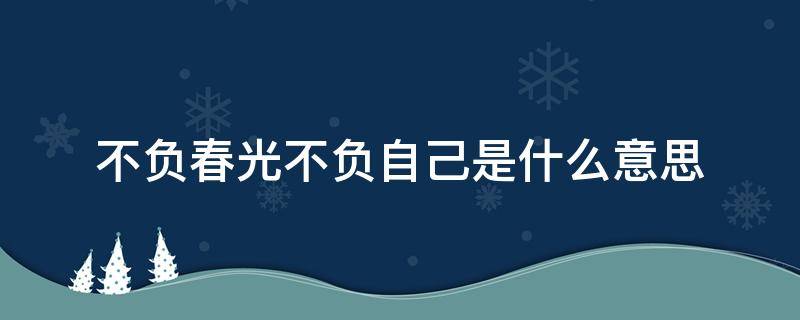 不负春光不负自己是什么意思（不负春光不负自己的意思）