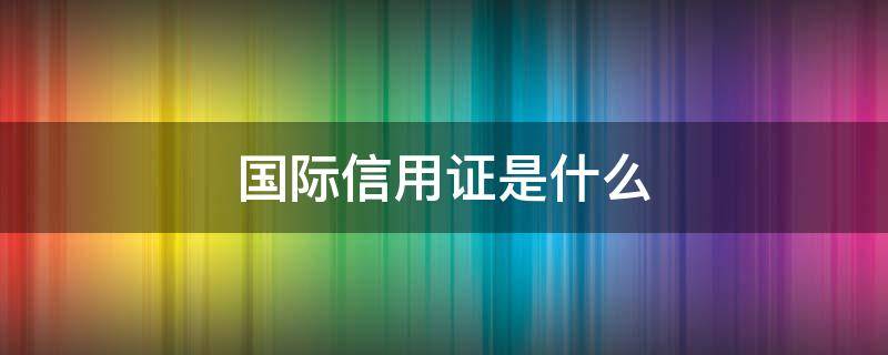 国际信用证是什么（国内信用证国际信用证）