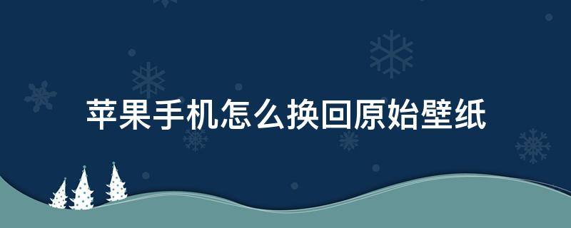 苹果手机怎么换回原始壁纸（怎么把苹果手机的壁纸换回原始的）