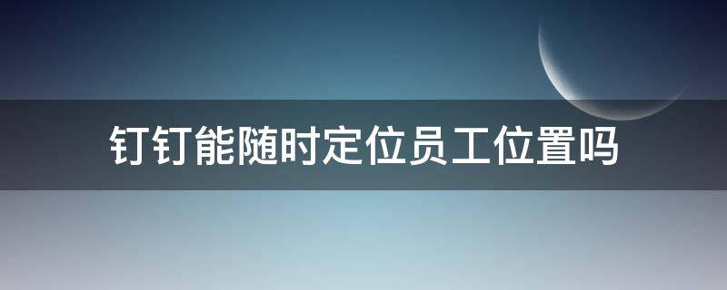 钉钉能随时定位员工位置吗（钉钉能不能定位员工）