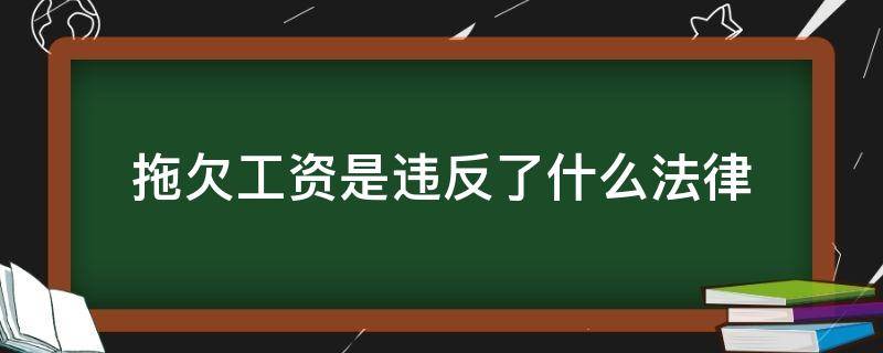 拖欠工资是违反了什么法律（拖欠工资违背了什么法）