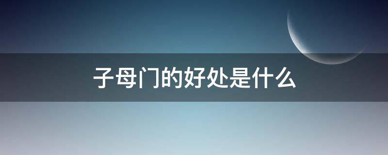 子母门的好处是什么（子母门到底好不好）