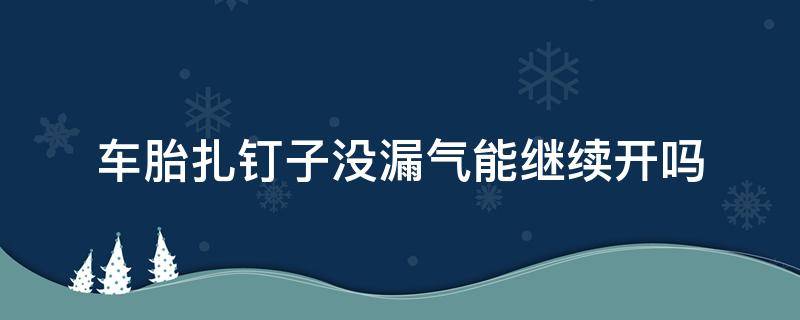 车胎扎钉子没漏气能继续开吗（汽车胎扎了钉子不漏气还能开吗）